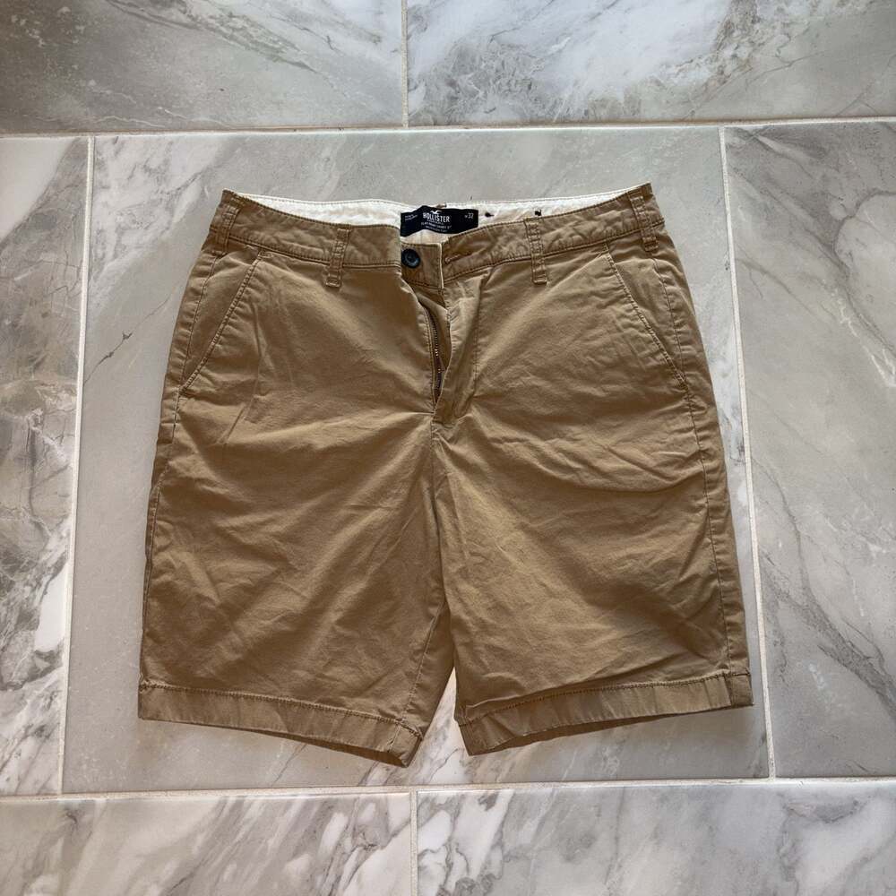 Hollister Men's Chino Khaki Flat Front Shorts W 30